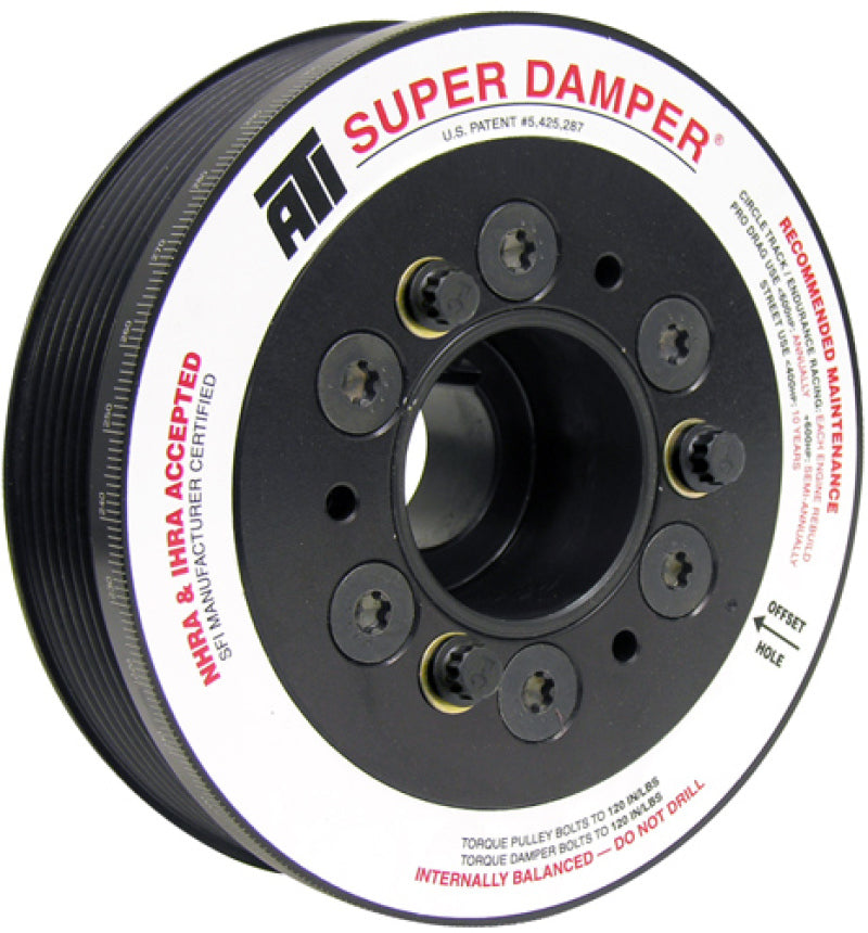 ATI ダンパー - 5.67インチ(約144mm) - アルミ製 - 6溝 - 三菱エボリューション10 - 3%アンダードライブ - 2008年以降モデル - 1個入り