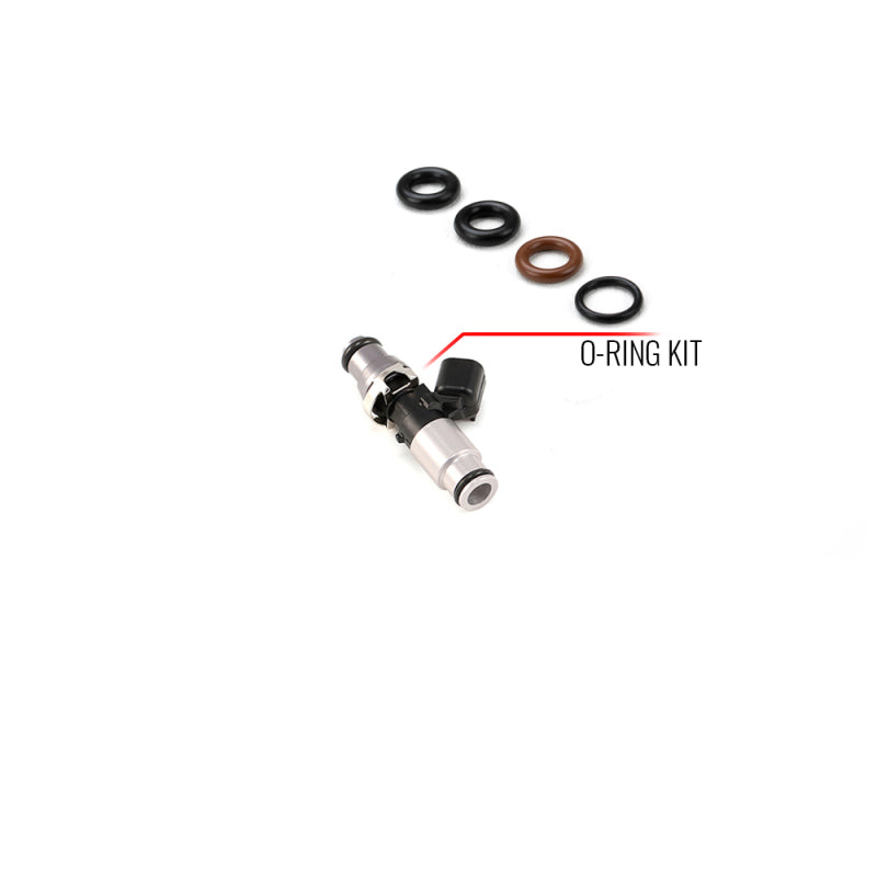 Injector Dynamics インジェクター用 Oリング/シールサービスキット(14mmトップアダプターおよび14mmクリアボトムアダプター付き)
