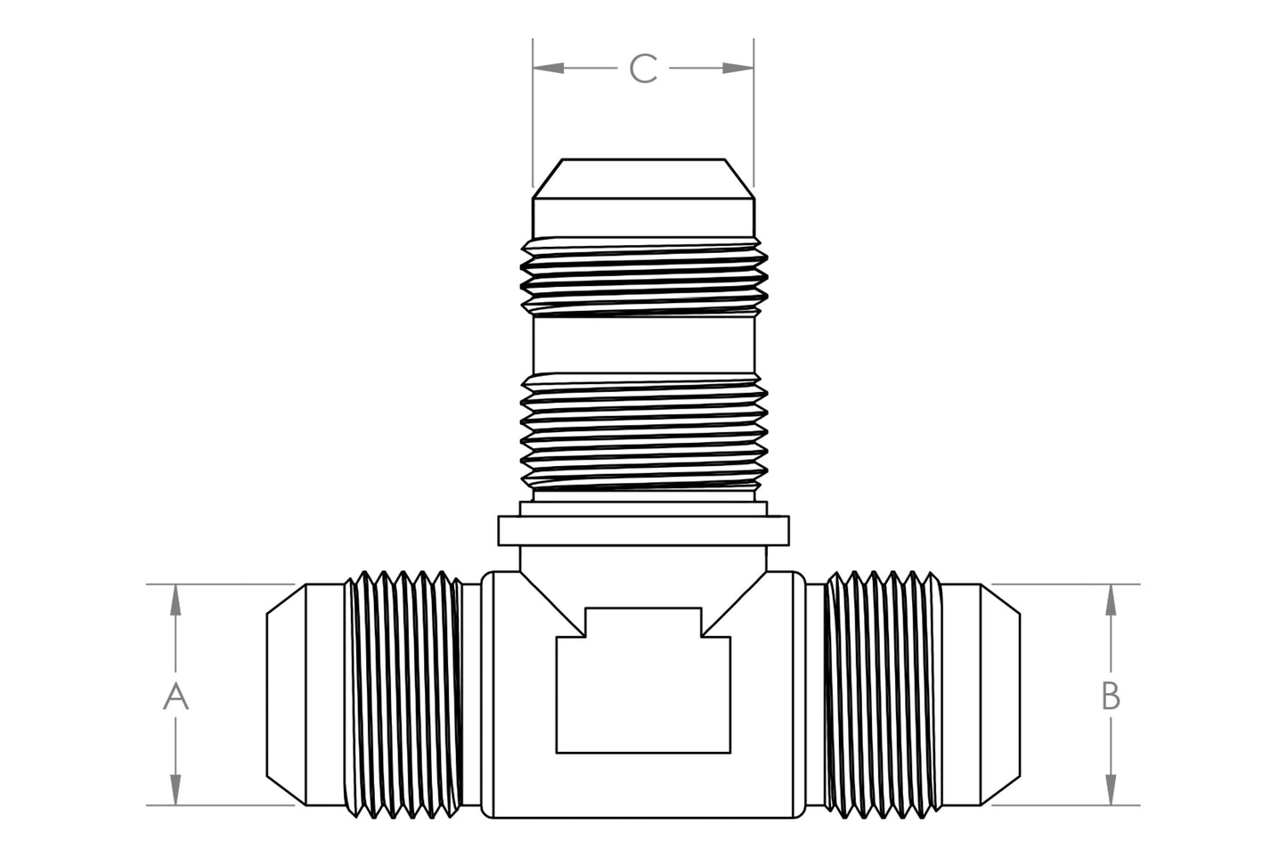 HPS -3AN バルクヘッド ティー アルミニウム アダプター フィッティング