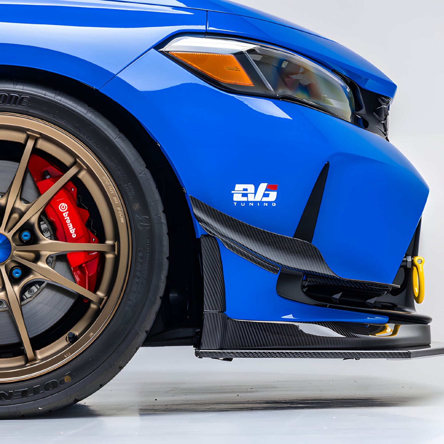 EVS Tuning カーボンフロントカナード - ホンダ FL5 シビック タイプR