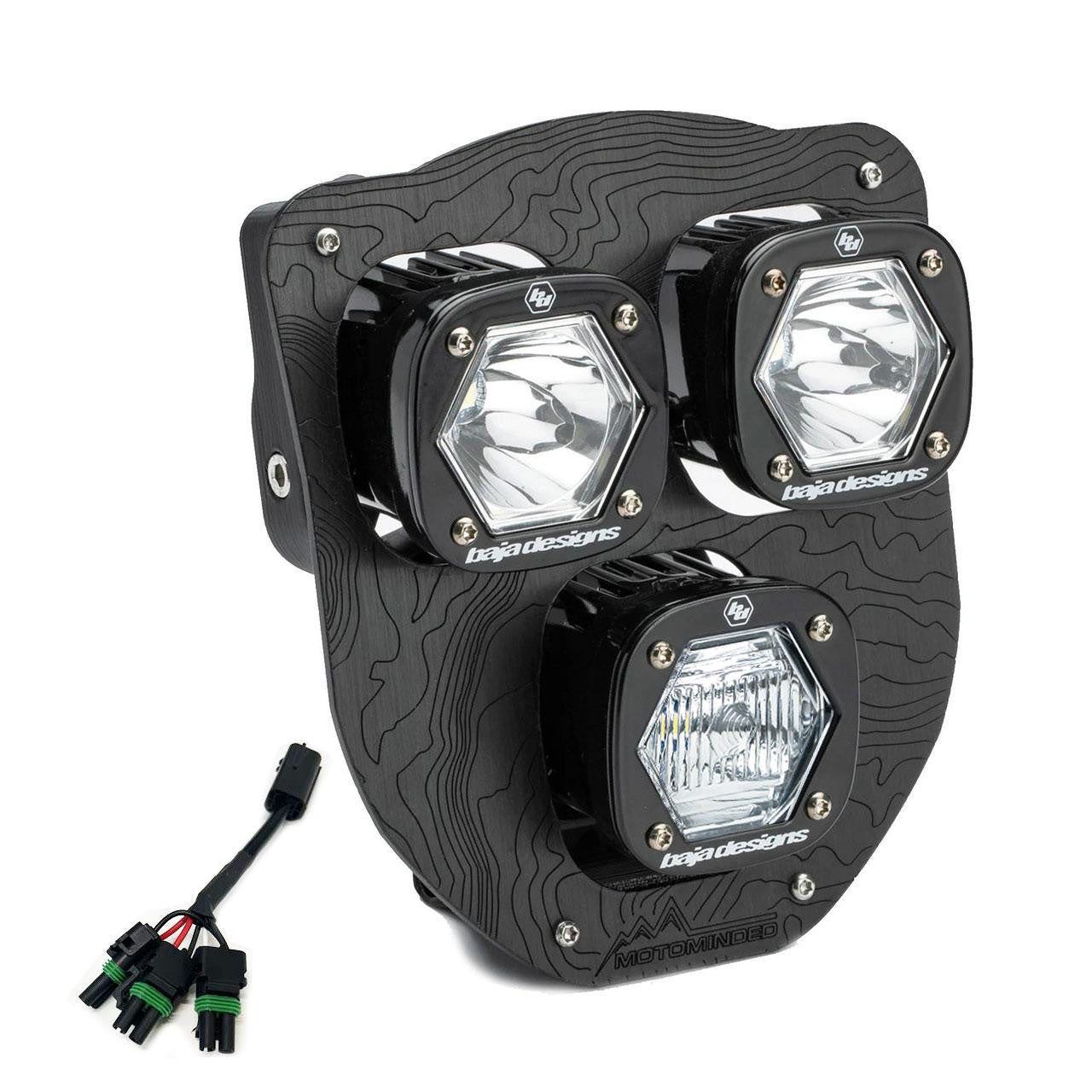 Baja Designs - Husqvarna Triple S1 Hydra(DC)LEDヘッドライトキット(ハイロー配線付き) - 2024-2025 Husqvarna FE-S対応