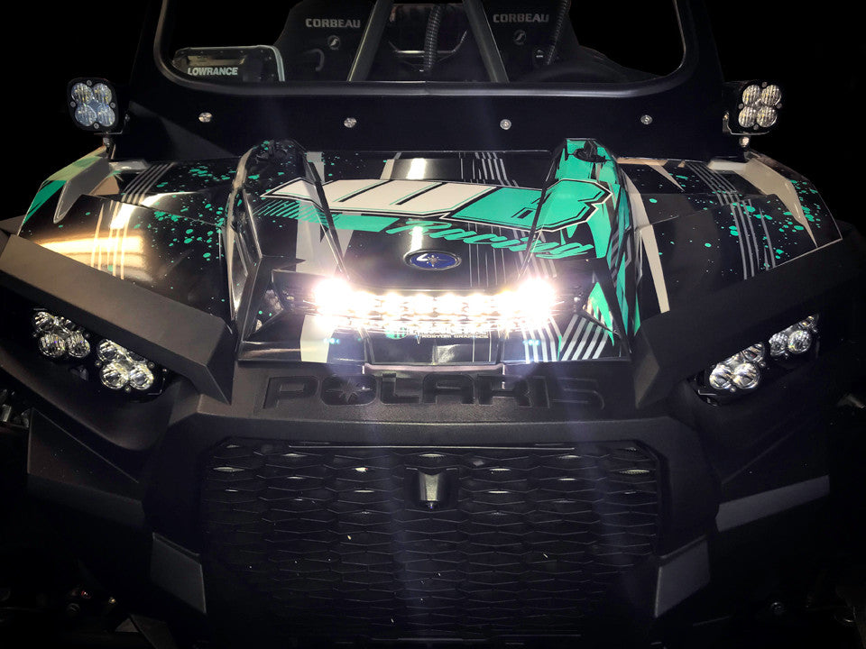 Baja Designs 16-18 Polaris S8 10インチ フードマウントライトバーキット - Polaris 2016-18 RZR XP Turbo