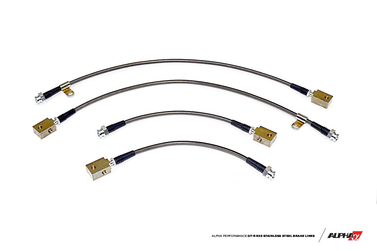 AMS Performance Alpha ショートルートタイプ ステンレス製ブレーキライン | 2009-2021年式 Nissan GT-R (ALP.07.01.0001-2)