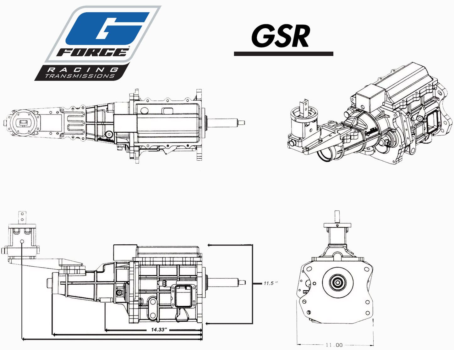 GForce Transmission - GSR 4速Hパターン ドグトランスミッション