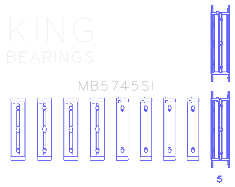King Engine Bearings 0.50 オーバーサイズ メイン ベアリング セット | 2013 - 2020 スバル BRZ、2011 - 2013 スバル フォレスター、2012 - 2022 スバル インプレッサ (MB5745SI0.5)。