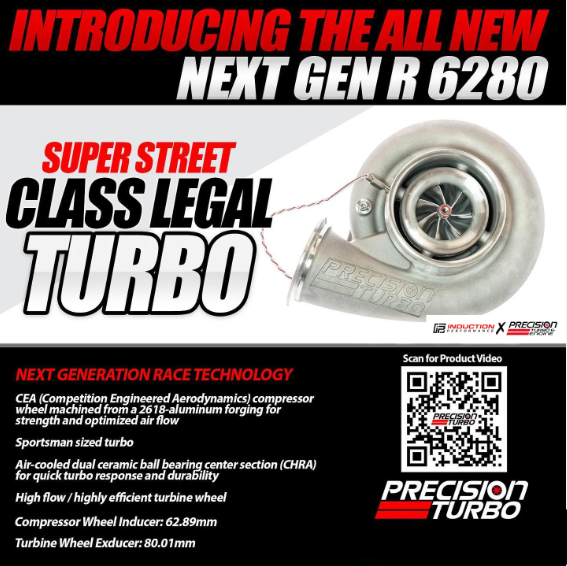 Precision Turbo Next Gen R 6280 ボールベアリング ターボチャージャー (27409242XXX)