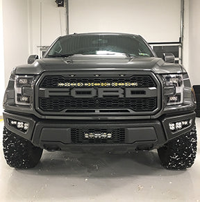 Baja Designs grille lower grille LED light, paired with 30" in grille light and Baja Designs fog lights