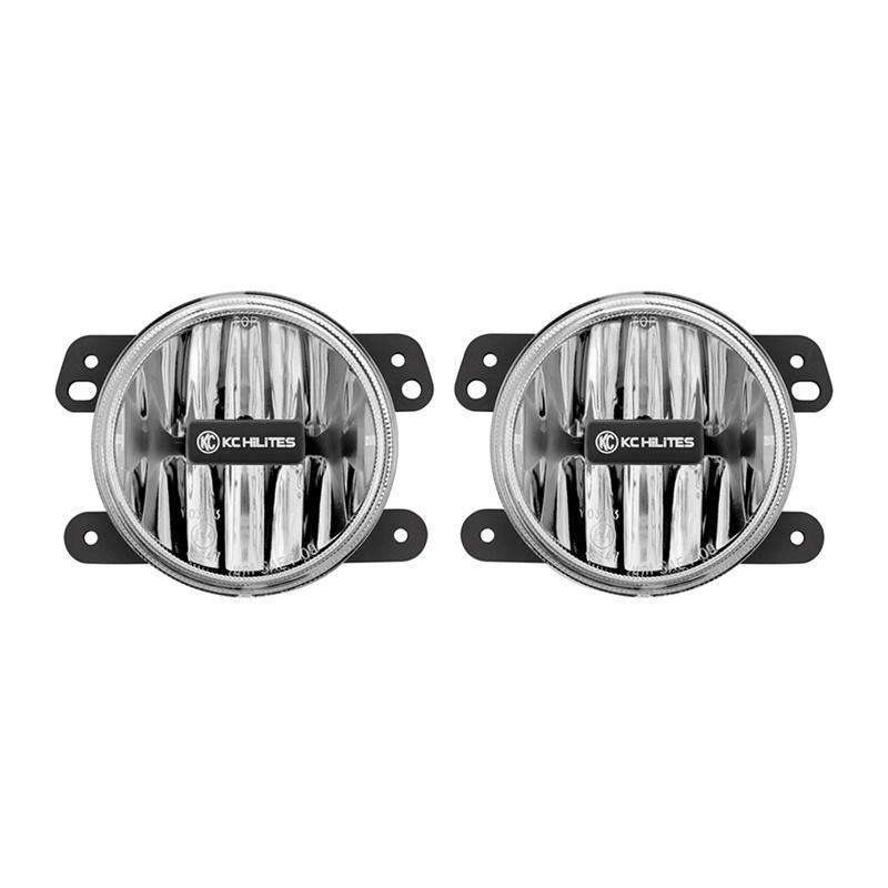 KC HiLiTES 10-18 Jeep JK 4インチ Gravity G4 LEDライト 10W SAE/ECE クリア フォグビーム（ペアパックシステム）