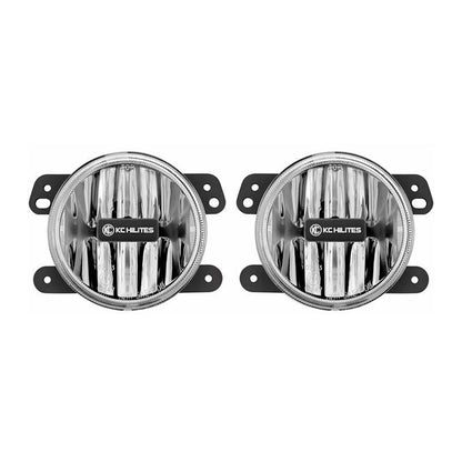 KC HiLiTES 10-18 Jeep JK 4インチ Gravity G4 LEDライト 10W SAE/ECE クリア フォグビーム（ペアパックシステム）