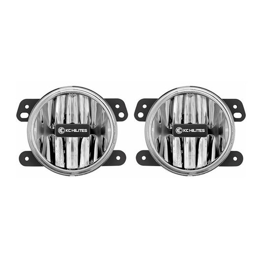 KC HiLiTES 10-18 Jeep JK 4インチ Gravity G4 LEDライト 10W SAE/ECE クリア フォグビーム（ペアパックシステム）