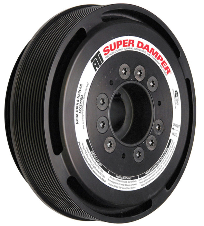 ATI ダンパー - 7.074 インチ - ST - シボレー BB 454/502 - Ext Bal Chrysler フロント - SC - 6 ボルト - 2 番目 1/4 キー付き