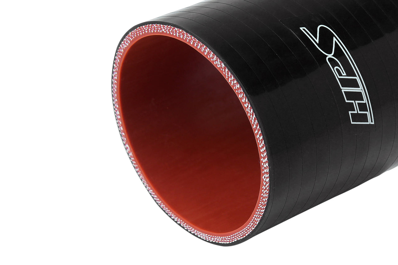 HPS 2.5インチ(63mm) - 2-3/4インチ(19mm) 内径 、長さ 6インチ(152mm) 耐高温 4 層強化シリコン オフセット リデューサー カプラー ホース ブラック (内径 63mm - 70mm、長さ 152mm)