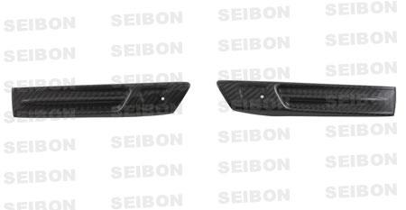 Seibon 2009-2010 ニッサン GTR R35 カーボンファイバー フェンダーダクトロゴ（左右セット）