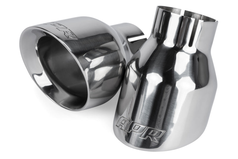 APR ダブルウォール 4インチ(約102mm) スラッシュカット マフラーテール - ポリッシュ - 2個セット