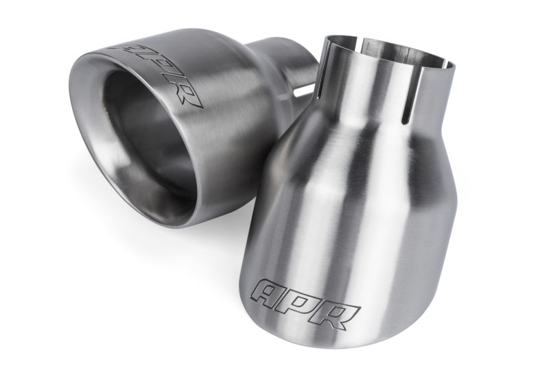 APR ダブルウォール 4インチ(約102mm) スラッシュカット マフラーテール - ブラッシュド - 2個セット