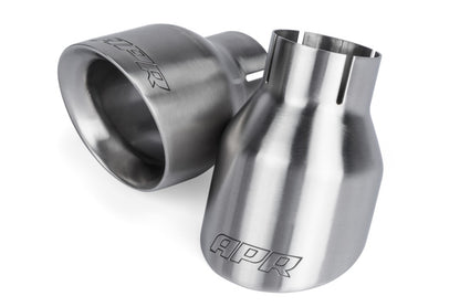APR ダブルウォール 4インチ(約102mm) スラッシュカット マフラーテール - ブラッシュド - 2個セット