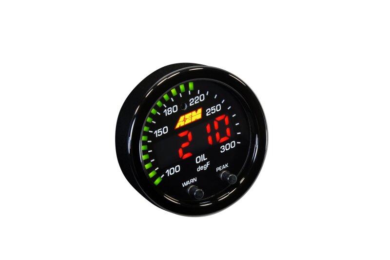 AEM X-Series 温度計 100-300°F（約38-149℃）ゲージキット（ブラックベゼル＆水温フェイスプレートのみ）