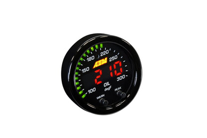 AEM X-Series 温度計 100-300°F（約38-149℃）ゲージキット（ブラックベゼル＆水温フェイスプレートのみ）