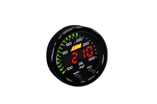 AEM X-Series 温度計 100-300°F（約38-149℃）ゲージキット（ブラックベゼル＆水温フェイスプレートのみ）