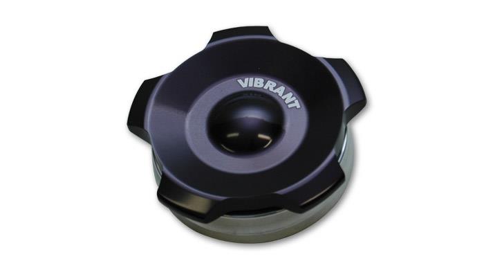 Vibrant アルミ 溶接バング 外径2インチ(約51mm) アルマイトブラック アルミネジキャップ付き (Oリング付属)