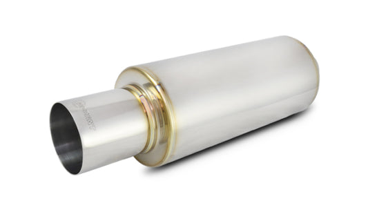 Vibrant TPV ターボ 丸型マフラー 長さ23インチ(約584mm) 丸型ストレートカット マフラーカッター4インチ(約102mm)付き 入口内径3インチ(約76mm)