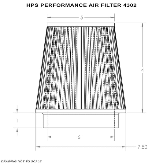 HPS エア フィルター 内径 6インチ(152mm)、エレメント長さ 4インチ(102mm)、全長 5インチ(127mm)