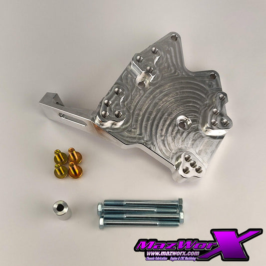 Mazworx - SR20 FR車用(縦置きエンジン) ビレットエアコンコンプレッサーブラケットキット (11910-SR20-K)
