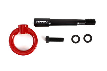Perrin 08-14 Subaru WRX/STI（ハッチバック）リアトーイングフックキット（レッド）