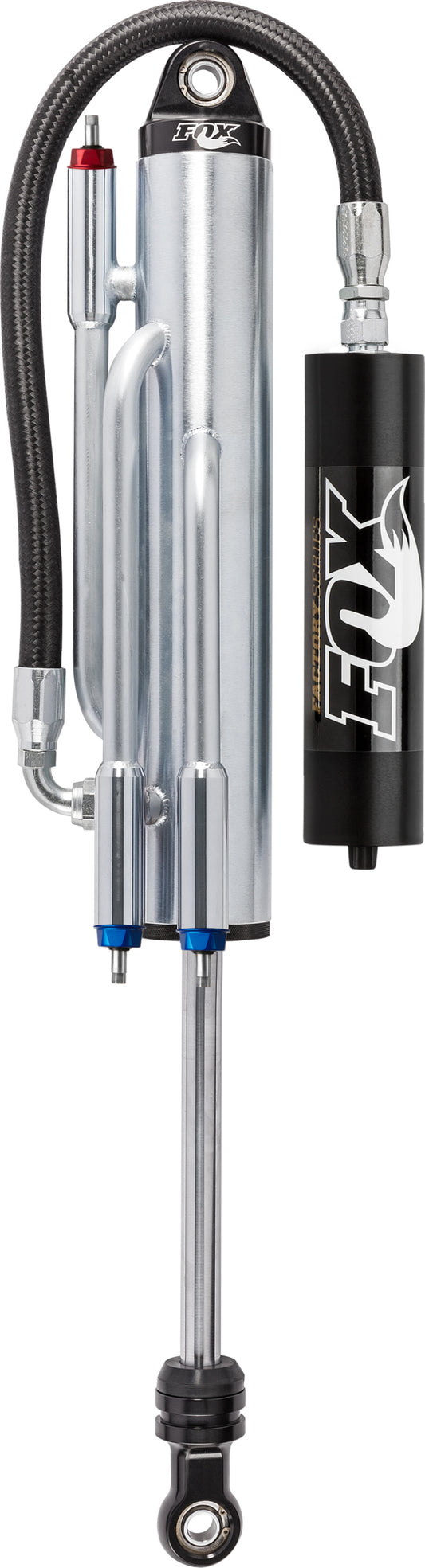 Fox 3.0 Factory Series 12インチリモートリザーバー 3チューブバイパス（2コンプレッション／1リバウンド）ショック 7/8インチ（カスタムバルブ）- ブラック