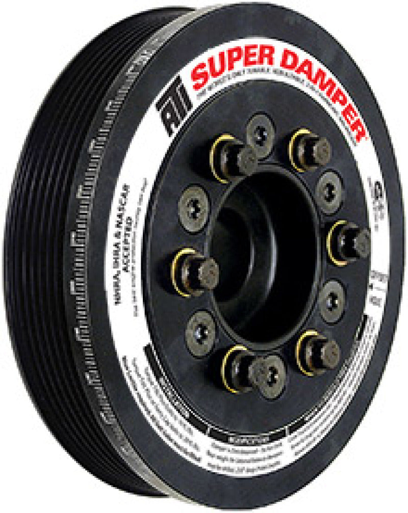 ATI ダンパー - 7.074インチ（約179.68mm） - スチール製 - フォード スモールブロック＆6気筒用 - シボレー前部用 - 長さ3インチ（約76.2mm） - Cタイミング - 3リング