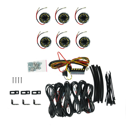 KC HiLiTES Cyclone V2 LED - ロックライト - 6灯システム - クリア - 5W フラッドビーム
