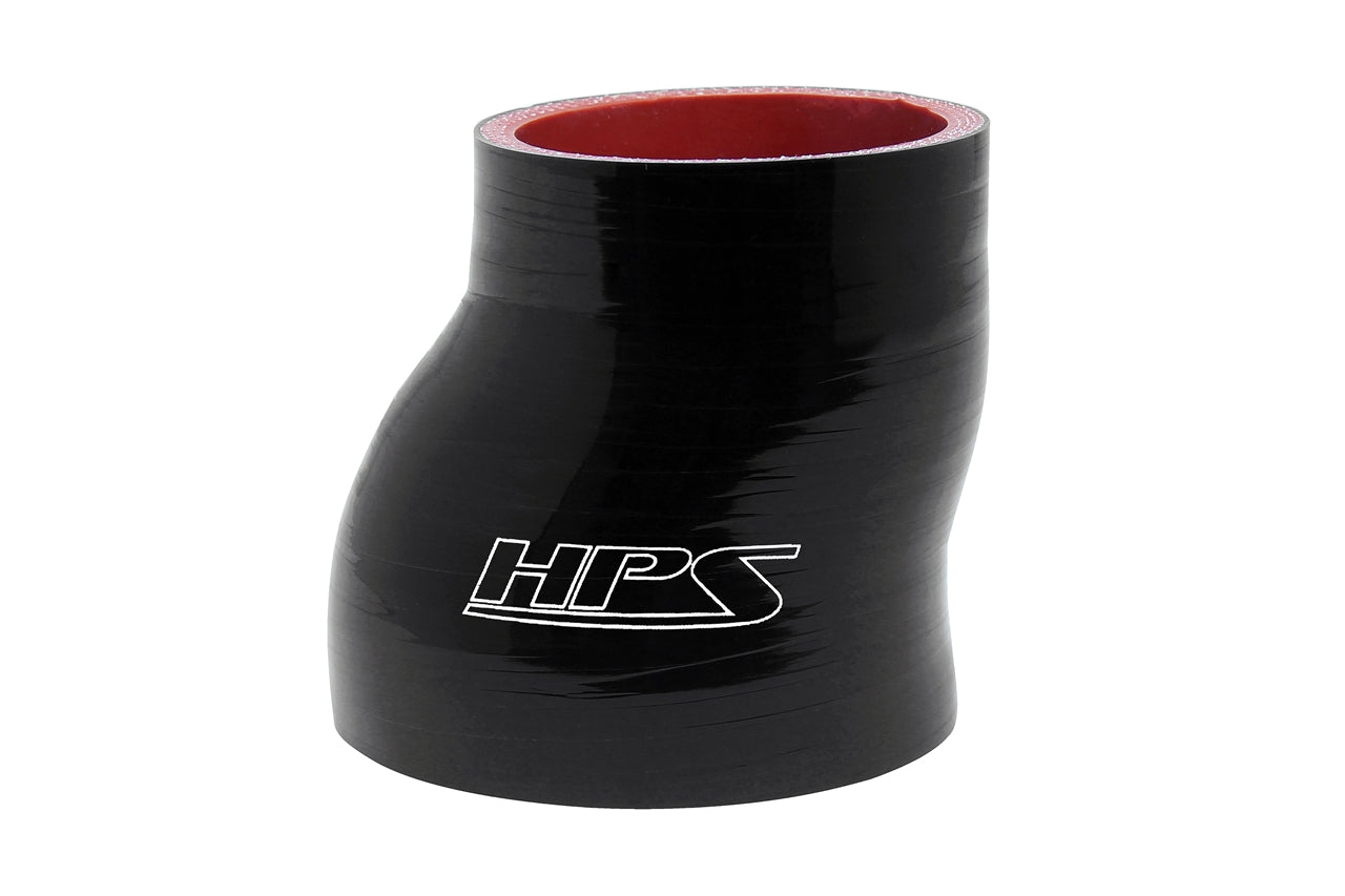HPS 内径 2インチ(51mm) - 3インチ(76mm)、長さ 3インチ(76mm)、 耐高温 4 層強化シリコン オフセット リデューサー カプラー ホース ブラック (内径 51mm - 76mm、長さ 76mm)