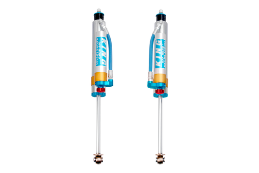 King Shocks 07-18 Jeep Wrangler JK フロント 2.5インチ径 ピギーホース付き リゾショック 3-5インチ（約7.6-12.7cm）リフト用 調整機能付き（ペア）