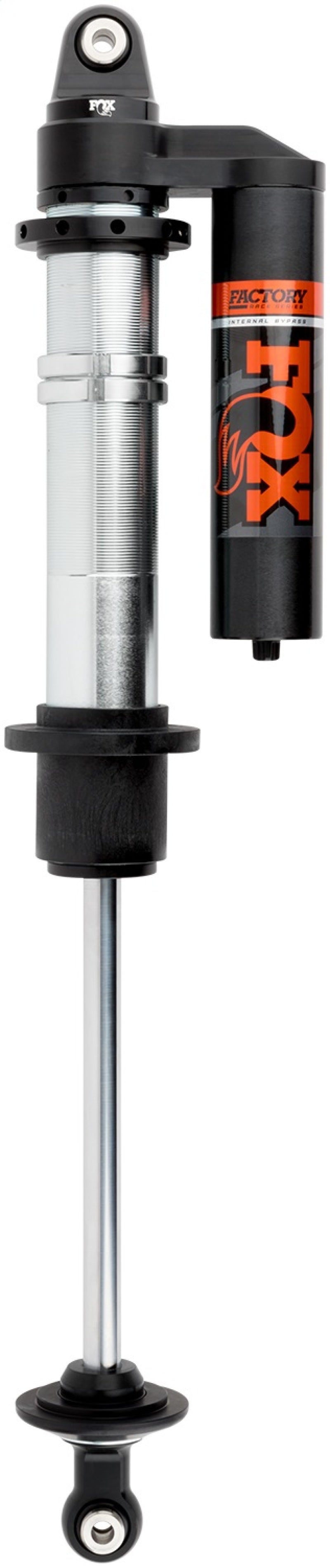 Fox 2.5 Factoryシリーズ 12インチ（約305mm）内部バイパス P/Bリザーバー コイルオーバーショック 7/8インチ（約22mm）シャフト（ノーマルバルビング）- ブラック