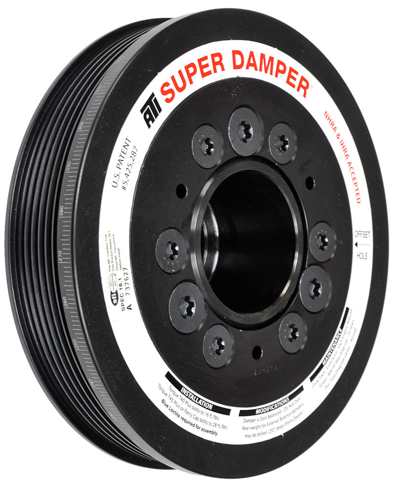 ATI ダンパー - 6.78インチ（約172mm） - アルミ製 - 6溝 - 10%アンダードライブ - LS1/2/3/6/L76対応 - 97-13年 28歯 8mm HTDドライブ リア - 3リング