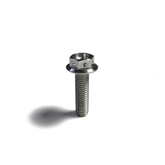 Ticon チタン フランジボルト M8x1.25 長さ15mm 六角12mm ワイヤー穴付