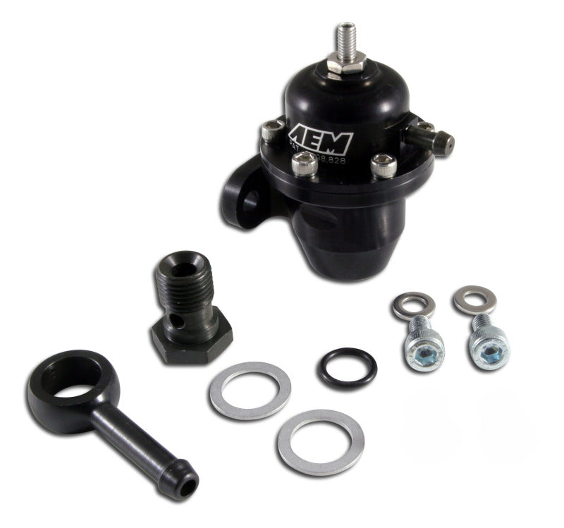 AEM 86-93 Acura / 95-98 TL / 88-91 Civic/CRX / 92-01 Prelude ブラック調整式燃料圧力レギュレーター