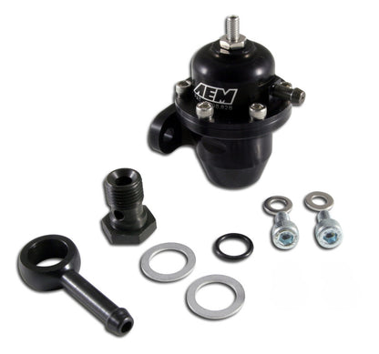 AEM 86-93 Acura / 95-98 TL / 88-91 Civic/CRX / 92-01 Prelude ブラック調整式燃料圧力レギュレーター
