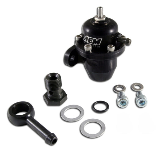 AEM 86-93 Acura / 95-98 TL / 88-91 Civic/CRX / 92-01 Prelude ブラック調整式燃料圧力レギュレーター