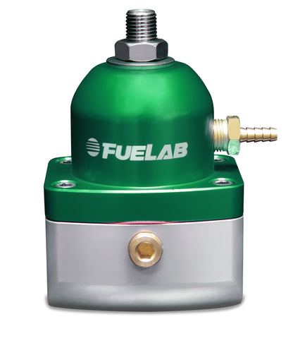 Fuelab 515 インジェクション用アジャスタブル燃圧レギュレーター 25-90 PSI (2) -10AN イン (1) -6AN リターン - グリーン