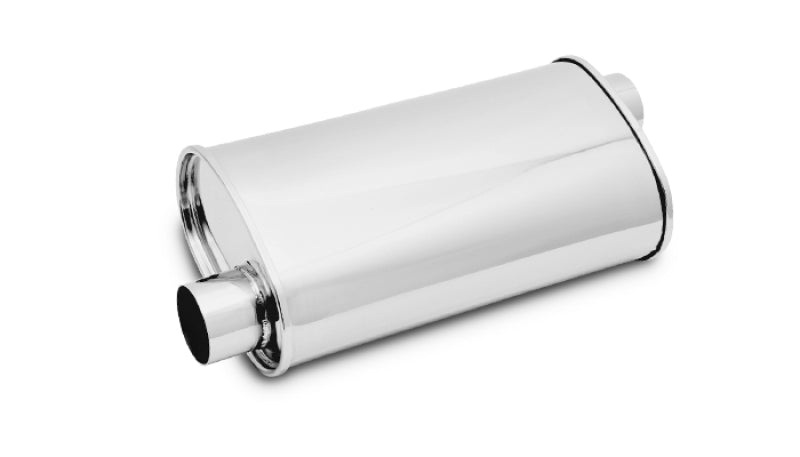 Vibrant StreetPower オーバルマフラー 5x9x15インチ(約127x229x381mm) 入口/出口2.25インチ(約57mm) (オフセット/オフセット 同側)