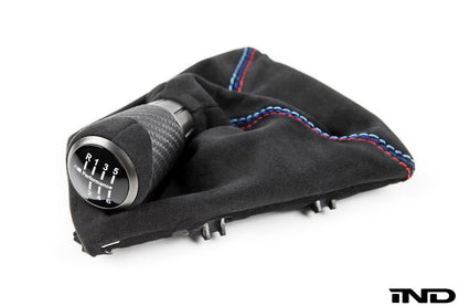 IND F8X M3 / M4 マットカーボン + アルカンターラ シフトブーツセット - ストレートステッチ