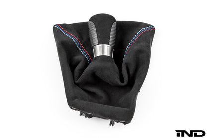 IND F8X M3 / M4 マットカーボン + アルカンターラ シフトブーツセット - ストレートステッチ