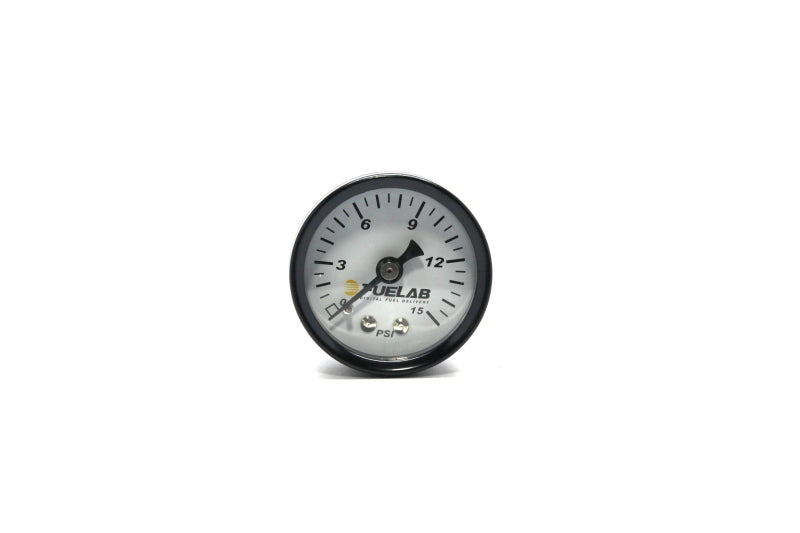 Fuelab 1.5インチ キャブ燃圧計 - 測定範囲 0～15 PSI（約0～103kPa）