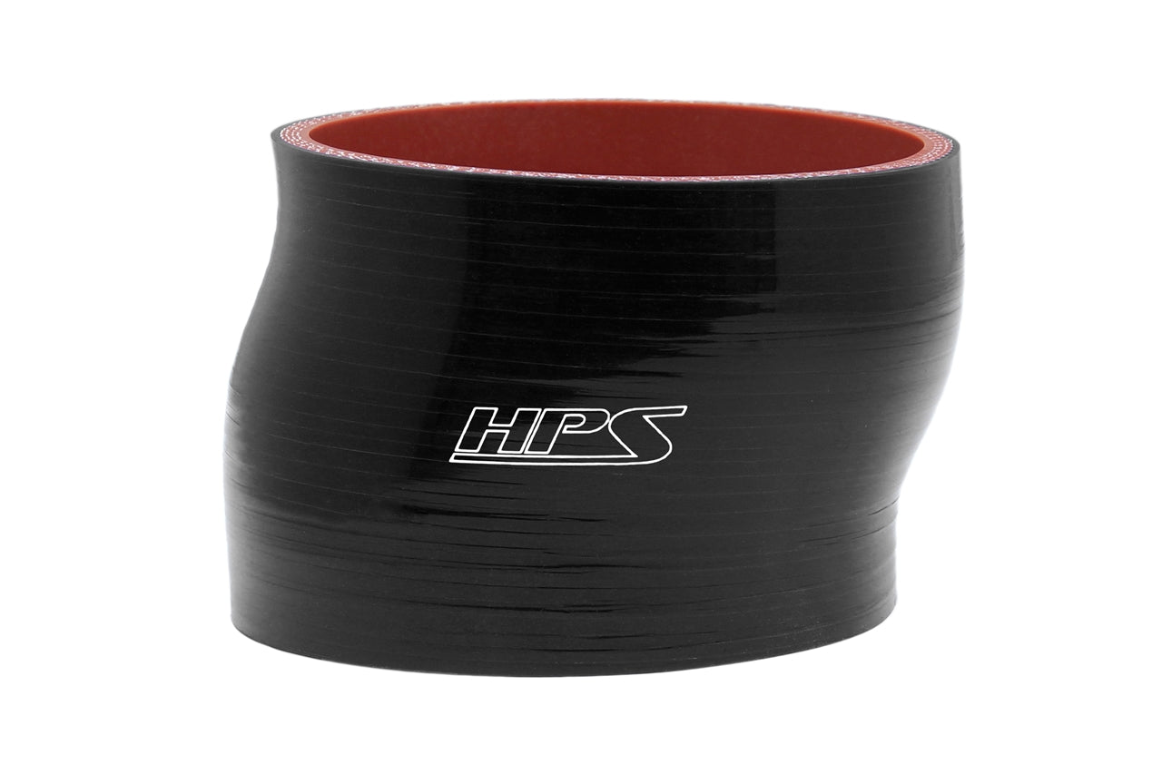 HPS 内径 3インチ(76mm)、長さ 3インチ(76mm)、 耐高温 4 層強化シリコン オフセット カプラー ホース ブラック (内径 76mm、長さ 76mm)