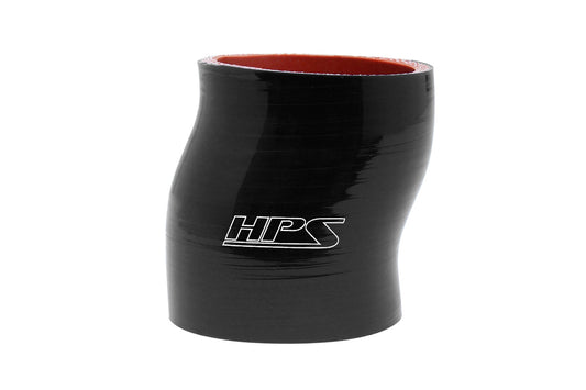 HPS 内径 2.5インチ(63mm)、長さ 3インチ(76mm)、 耐高温 4 層強化シリコン オフセット カプラー ホース ブラック (内径 63mm、長さ 76mm)