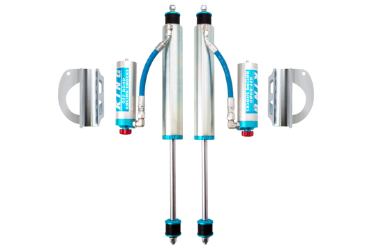 King Shocks 89-97 トヨタ ランドクルーザー 80用 フロント 2.5インチ（約63.5mm）直径 リモートリザーバーショック 0-2インチ（約5cm）リフト対応 調整式（ペア）