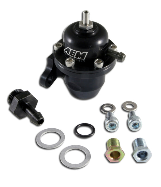 AEM 98-99 Acura CL / 00-05 S2000 / 98-02 Accord / 96-00 Civic ブラック調整可能燃圧レギュレーター