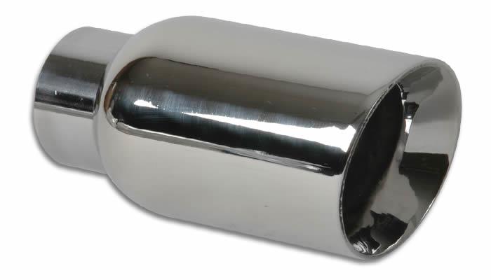 Vibrant ステンレス 丸型マフラーカッター 4インチ(約102mm) ダブルウォール アングルカット ベベルエッジ
