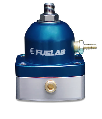 Fuelab 545 インジェクション用 アジャスタブルミニ燃圧レギュレーター インライン 90-125 PSI (1) -6AN イン (1) -6ANリターン ブルー